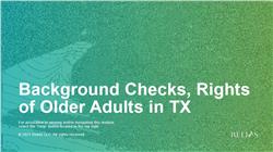 Background Checks, Rights of Older Adults in TX