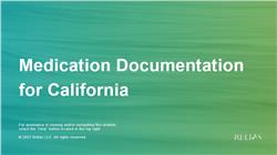 Medication Documentation for California