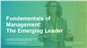 Fundamentals of Management: The  Emerging Leader